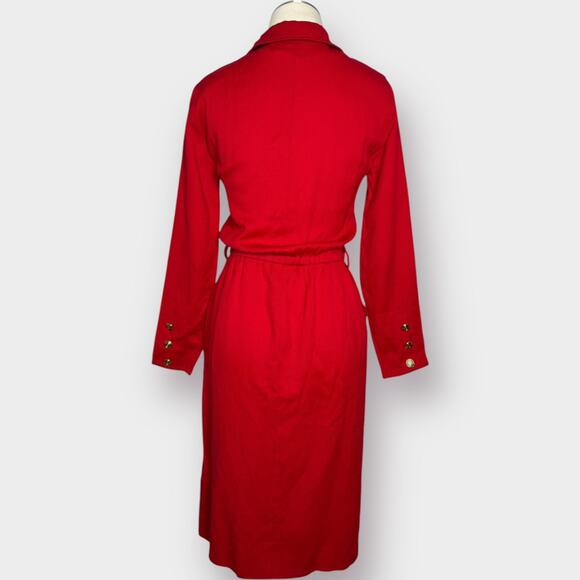 80s Jaeger Red Wool Dress - Picture 6 of 6